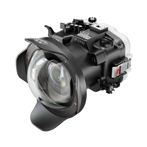 Underwater Housing For Sony FX3 And FX30 With WA005F 6 Inch Dome Port Kit 130ft Waterproof Case For Scuba Diving Full Access To All Controls