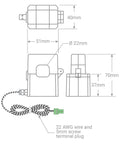 Commercial Three Phase Smart Energy Monitor With No Sweat Install Clamp Sensors Track Real Time Usage And Solar Net Metering For Dead Simple Business Power Tracking side view showing size and connector details.