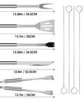 Stainless Steel Barbecue Utensil Set With Carry Bag Professional Grill Tools Rust Resistant Dishwasher Safe Heat Resistant Handles