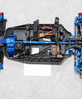 Underside view of Arrma One Eighth Mojave Four By Four Aluminum Adjustable Turnbuckles Linkage Set And Tie Rods Upgrade Kit