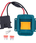 18V Battery Adapter Kit With Wire Harness And Connector Holder For BL1850 And BL1860, shown with screws and components, black connector
