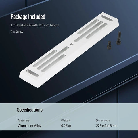 Beefy Deluxe Dovetail Mount Plate for Telescopes and Guidescope, Vixen Style Rail, 228mm length, screws included