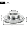 80 Tooth 25mm Bore Aluminum Timing Pulley Synchronous Wheel With M5 Screw For 3D Printer Belts And CNC Machines Top Notch Precision And Smooth Transmission For DIY Projects, 2mm pitch