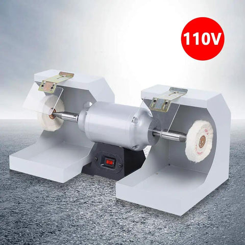Shop Ready 3000 RPM Rotary Polisher With 550 Watt Copper Motor Heavy Duty Bench Buffer for Jewelry Casting and Dental Lab Work. A robust 110V bench buffer with polishing wheels.
