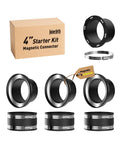 JoinerJetly 4-inch magnetic dust-collection starter kit with interlock, 3-pack, includes clamps and fittings