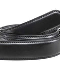 Mens Leather Ratchet Belt Strap Replacement One And Three Eighths Inch No Holes Black Belt Strap For Buckle Forty Millimeter Width