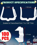 Christmas Light Clips For Fascia Boards Fits One To One And Five Eighths Inch Thickness Roof Gutter Fence Hooks White 100 Pieces Easy Install Outdoor Holiday Decor