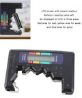 Color LCD Battery Checker With Three Color Readouts For AA AAA C D 9V And 1.5V Cells Handy Home Battery Tester And Capacity Meter For Rechargeables Or Alkaline Batteries, black handheld plastic