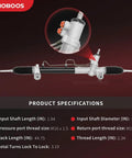 Hydraulic Power Steering Rack And Pinion Assembly Fits Toyota Camry 2007 2011 Avalon 2005 2012 And Lexus ES350 2007 2012 Direct Fit New Unit Leak Resistant Left Hand Drive Only Plug And Play Ready To Install displayed with specifications.