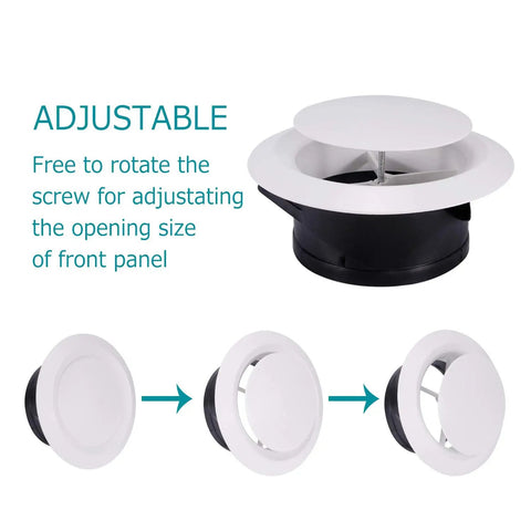 6 Inch Adjustable Round Soffit Vent Cover With ABS Plastic White Ceiling Vent For Living Room Attic Bathroom And Kitchen Opening Size 5.66 Inches Durable DIY Friendly Easy Install Home Ventilation Accessory