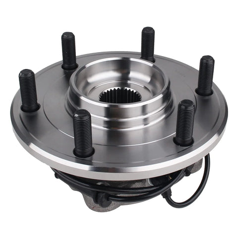 Rear Wheel Hub And Bearing Assembly Easy Install Drop In Fit For 2005 To 2012 Nissan Armada, 2004 Pathfinder Armada, And 2004 To 2010 Infiniti QX56 With ABS Replacement For Smooth Operation And Lasting Durability, shown with bolts and ABS sensor connector