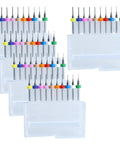 50Pcs PCB Drill Bits Set 0.3mm-1.2mm Carbide Micro Drill Bits For Circuit Boards in storage cases, multicolor coded.