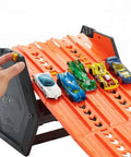 Roll Out Raceway Track Set With Cool Collapsible Design And Built In Storage For Up To Eighty Die Cast Cars And Five Track Pieces