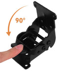 Black Iron Folding Leg Hinges With Anti Loosening Technology And Smooth Silent Operation shown in 90-degree angle