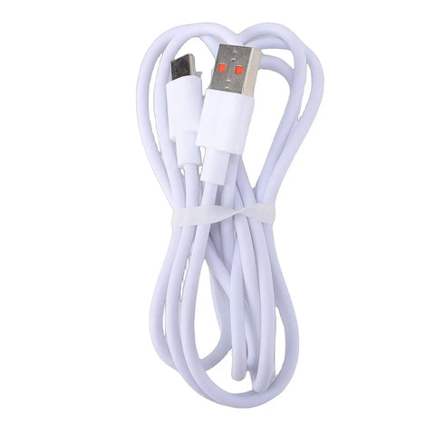 Cordless Portable Washing Machine With 3L Tank Led Touch Screen Plus 6000Mah Battery For Travel Camping And Road Trips Smooth On The Go Laundry Cleanup No Sweat Design USB-C cable in white, neatly tied for convenience.