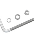 Heavy Duty 4 Pack L Shaped Anchor Bolts M10x150 Stainless Steel 304 for Concrete and Wood, rustproof galvanized finish, side view