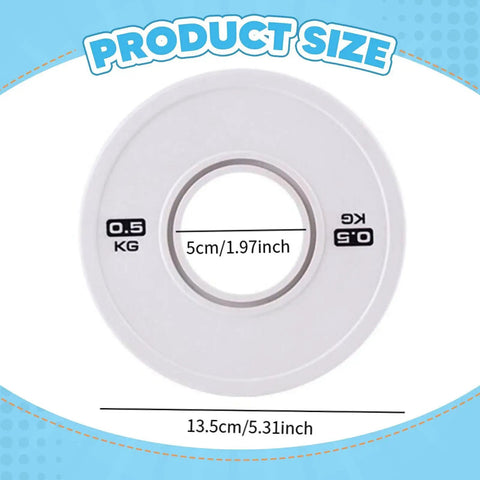 0.5 Kg Barbell Change Plate With Grooved Inner Design For Stable Lifts, Portable Weight For Home Gym And Studio Sessions, White Finish