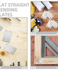 Flat Bracket Set With Screws for DIY Projects and Home Improvement, Stainless Steel Straight Mending Plates, 20 Pack