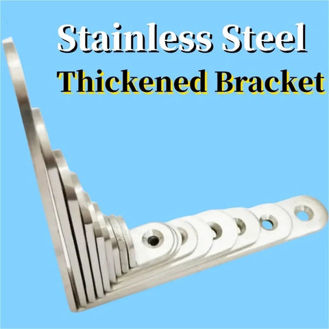 10 Pack 3mm Stainless Steel Corner Brace Brackets heavy duty L shaped angle supports with satin finish stacked angled view