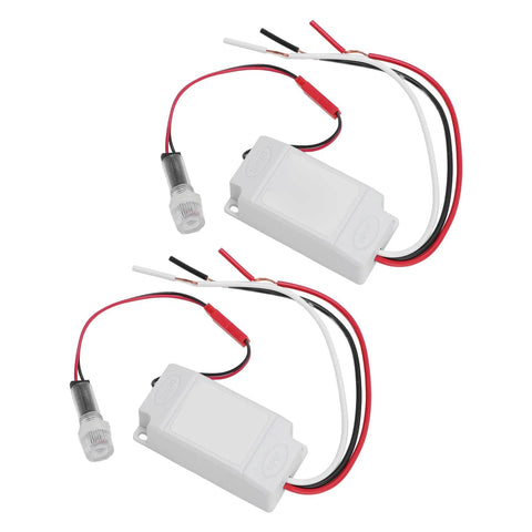 Two Outdoor Dusk To Dawn Photocell Light Switches with Auto On Off Sensor IP33 Weatherproof for LED Incandescent Halogen Lamps