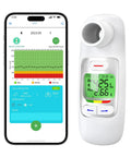 Peak Flow Meter For Asthma With FEV1 And PEF Readouts For Adults And Kids, Ultra Accurate Spirometer With Backlit LCD, Customizable Expected Values, Risk Indicator, And Easy Home Monitoring app and handheld device
