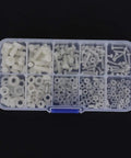 270 Piece Nylon Screw Set In Resealable Box, Assorted White Nylon Fasteners For DIY Projects, Easy To Tighten And Loosen Threads, Ultra Tough, Reliable Quality, Long Lasting Use, Handy Storage Box Included, assorted nylon screws and washers in storage case