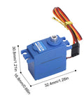 Heavy Duty Digital RC Servo 26 Grams With Full Metal Gears And Rugged Sandblasted Housing, blue motor, compact size for RC vehicles.