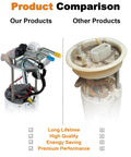 Product comparison of Electric Fuel Pump Assembly For Gas V8 Engines with two models side by side showing differences