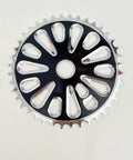 Steel Bicycle Chainring Sprocket For One Piece Cranksets 40T Or 44T Black Finish With 2mm Teeth And Two Point Five Millimeter Thickness