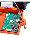 Open casing of Heavy Duty Wireless Crane Remote Control System with inner circuit board and wiring detail.