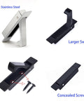 Sliding Pocket Door Handles Set Matte Black 304 Stainless Steel Non Locking Recessed Flush Finger Pulls And Heavy Duty Edge Pull 6 Inch Length Durable Rust Resistant High Quality Hardware shown in detailed views with larger swing and concealed screw feature.