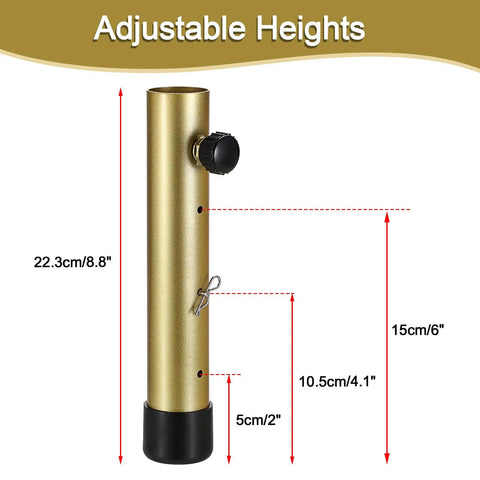 Heavy Duty Table Leg Extenders For Folding Tables No Sweat Adjustable Furniture Risers 22.3cm Gold height booster with adjuster