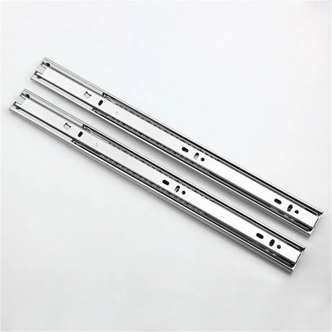 Three Section Drawer Slide Rail Set With Buffer Dampening Steel Ball Bearings For Silent Cabinet Doors 35 Wide 20 Inch Long