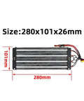 Heavy Duty 220V 2500W AC DC Industrial Ceramic Air Heater Featuring Rock Solid Constant Temperature Control Precision Heating Element 280X102MM top view with dimensions