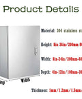 Stainless Steel Outdoor Indoor Electrical Cabinet Box Enclosure Wall Mount Junction Chest For Utility Boxes And Pump Systems Weatherproof Project Box Heavy Duty 36 Inches Wide By 24 Inches High By 6 Inches Deep 2mm Thickness, 304 stainless steel wall-mount cabinet
