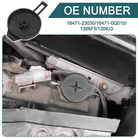 Engine Coolant Reservoir Cap Replacement For Toyota Corolla Yaris Scion Models 2012 2019 Expansion Tank Lid Cover Fits OEM 16471-23030 16471-0Q010 1306F5 1306J3 installed on engine