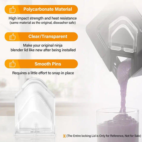 Pour Spout Cover Replacement For Ninja Blender Lid 72oz Pitcher Square Top Clear Polycarbonate Flap Cover in use