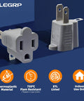 2 To 3 Prong Adapter And 3 To 2 Prong Converter Set 10 Pack Indoor Gray Outlet Adapters Heavy Duty Fire Proof Thermoplastic