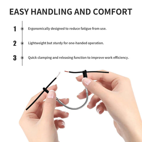 Hands using Two Pack Soldering Helping Hands Clamps Wire Holder For Soldering In The Field Lightweight and Sturdy Holder