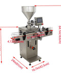 Badass Auto Liquid Filling Machine With Single Head Servo Pump And Steel Conveyor Belt For Viscous Sauces Honey Jam Bottling Shop Grade No Fuss 110V Rig dimensions and design view
