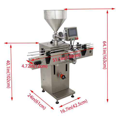 Badass Auto Liquid Filling Machine With Single Head Servo Pump And Steel Conveyor Belt For Viscous Sauces Honey Jam Bottling Shop Grade No Fuss 110V Rig dimensions and design view