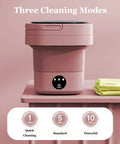Tiny But Mighty Foldable Mini Washer Skip The Hand Wash Headache Grab And Go Compact Wash Station with three cleaning modes.