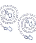 Two 3/16 X 48 Inch Grade 30 Steel Trailer Safety Chains with Clevis Grab Hooks, 3500 Lb WLL, Universal Fit, shown coiled.