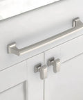 7.5 inch brushed satin nickel handle on kitchen cabinet, focus keyword: 10 Pack 7.5 Inch Brushed Satin Nickel Cabinet Handles For Kitchen Cabinets Cupboards Drawers And Dresser Pulls Durable Stainless Hardware Easy Install Sleek Modern Look Boss Style Pulls.