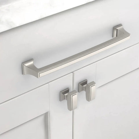 7.5 inch brushed satin nickel handle on kitchen cabinet, focus keyword: 10 Pack 7.5 Inch Brushed Satin Nickel Cabinet Handles For Kitchen Cabinets Cupboards Drawers And Dresser Pulls Durable Stainless Hardware Easy Install Sleek Modern Look Boss Style Pulls.