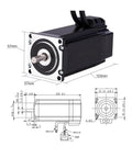 Beefy Closed Loop Servo Motor For CNC With 57mm Frame Nema 23 Stepper Encoder; technical diagram included