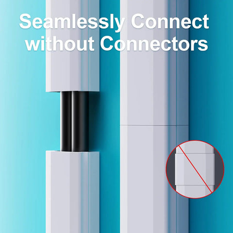 Cord Hider Kit For Wall Mounted TV Cables White Easy Cable Management Concealer showing seamless connection without connectors