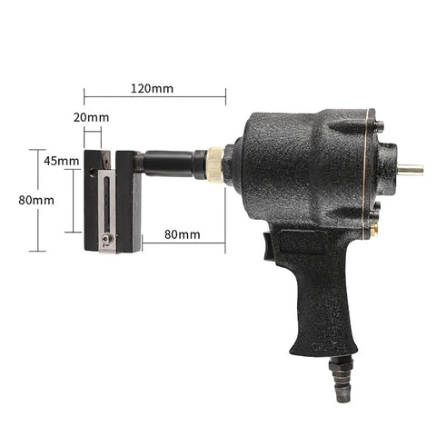 Pro Grade Pneumatic Hole Puncher With 360 Degree Swivel And Quiet Exhaust Guard For Rock Solid Performance On Tough Sheet Metal Panels And Fast Trade Shop Work