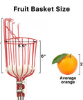 Adjustable 8 Ft Fruit Picker Pole With Large Metal Basket And Soft Pad, Lightweight Gardening Tool size comparison with orange