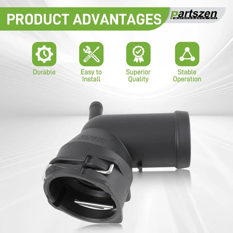 Upper Radiator Coolant Pipe Connector Hose Volkswagen Jetta Golf 2006 2017 OEM Grade Parts 3C0122291 features